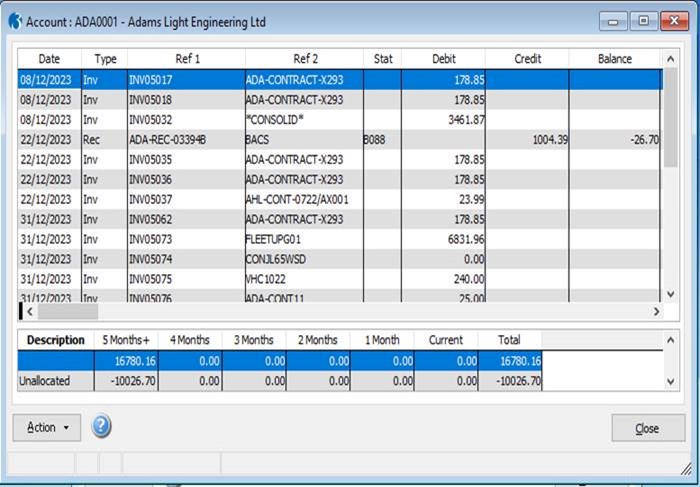 Account grid