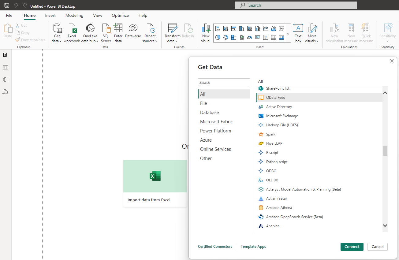 Data Connector Excel capability